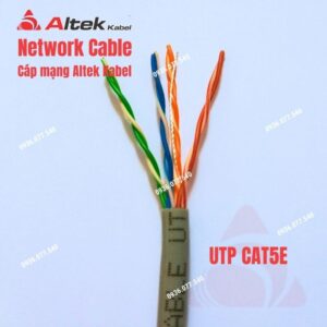 Cáp mạng Altek Kabel UTP CAT5E (Unshielded Twisted Pair – không chống nhiễu) 4 Pairs 24AWG chuyên dùng cho cho hệ thống mạng LAN và Ethernet