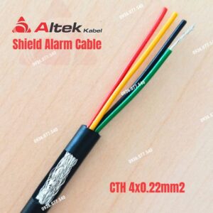 Cáp tín hiệu chống nhiễu Altek Kabel 4x0.22mm2 - Shield Alarm Cable là dòng cáp được thiết kế cho các hệ thống báo cháy, an ninh, âm thanh và điều khiển công nghiệp. Sản phẩm gồm 4 lõi đồng thiếc (tinned copper), tiết diện 0.22mm², có lớp Al Foil kết hợp lưới đồng thiếc bện xoắn chống nhiễu