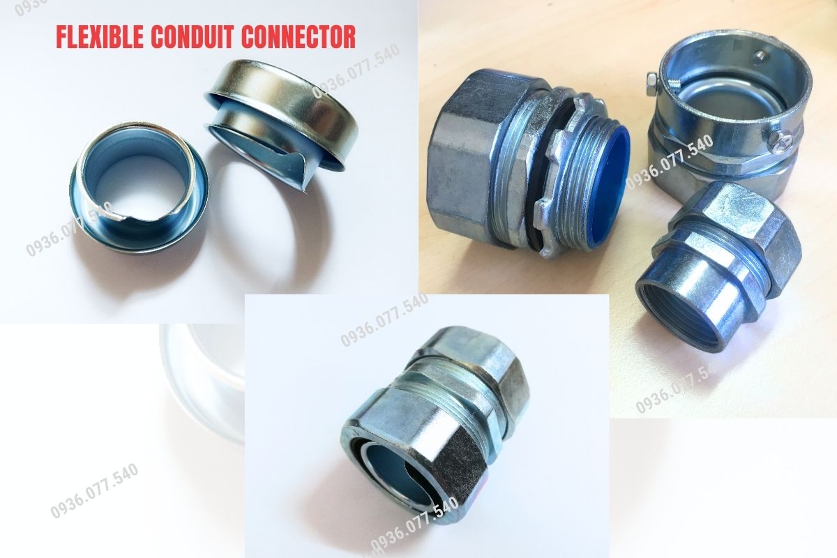 Phụ kiện đầu nối ống ruột gà lõi thép (Flexible Conduit Connector)  gồm DPJ (răng ngoài), DPN (răng trong), DKJ (không răng) và khớp nối KN, đầu bịt ống, ... phù hợp với nhiều dạng thi công khác nhau. Phụ kiện có độ bền cơ học cao, chịu được môi trường ẩm ướt, hạn chế ăn mòn và oxy hóa. Thiết kế chống nước và bụi hiệu quả, giúp bảo vệ cáp điện an toàn
