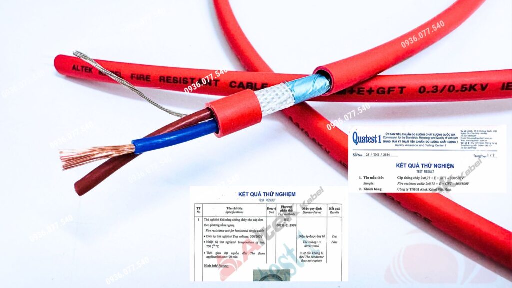 cáp chống cháy chống nhiễu altek kabel 2g 0.75 mm2 Cáp điều khiển chống cháy Altek Kabel 2 lõi 0.75mm², LSZH, chống nhiễu, đạt chuẩn IEC 60331 – an toàn cho hệ thống báo cháy & điều khiển.