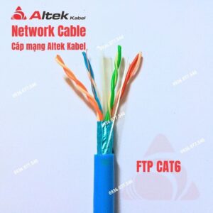 Cáp mạng Altek Kabel FTP CAT6 chính hãng, network cable - Shielded Twisted Pair lõi đồng 4 Pairs 23AWG, có chống nhiễu, cuộn 305m, phân phối toàn quốc.