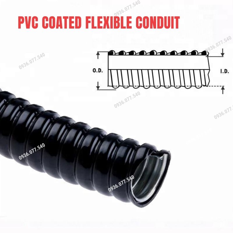 Ống ruột gà lõi thép bọc nhựa PVC - PVC Coated Flexible Conduit, chống bụi, chống nước, bền chắc và linh hoạt. Kho tại HCM – Hà Nội – Đà Nẵng. Liên hệ 0936 077 540.