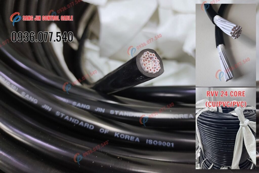 Cáp điều khiển Sangjin 24C x 0.5mm² (RVV – Không chống nhiễu) Cáp điều khiển Sangjin 24C x 0.5mm² (RVV – Không chống nhiễu)