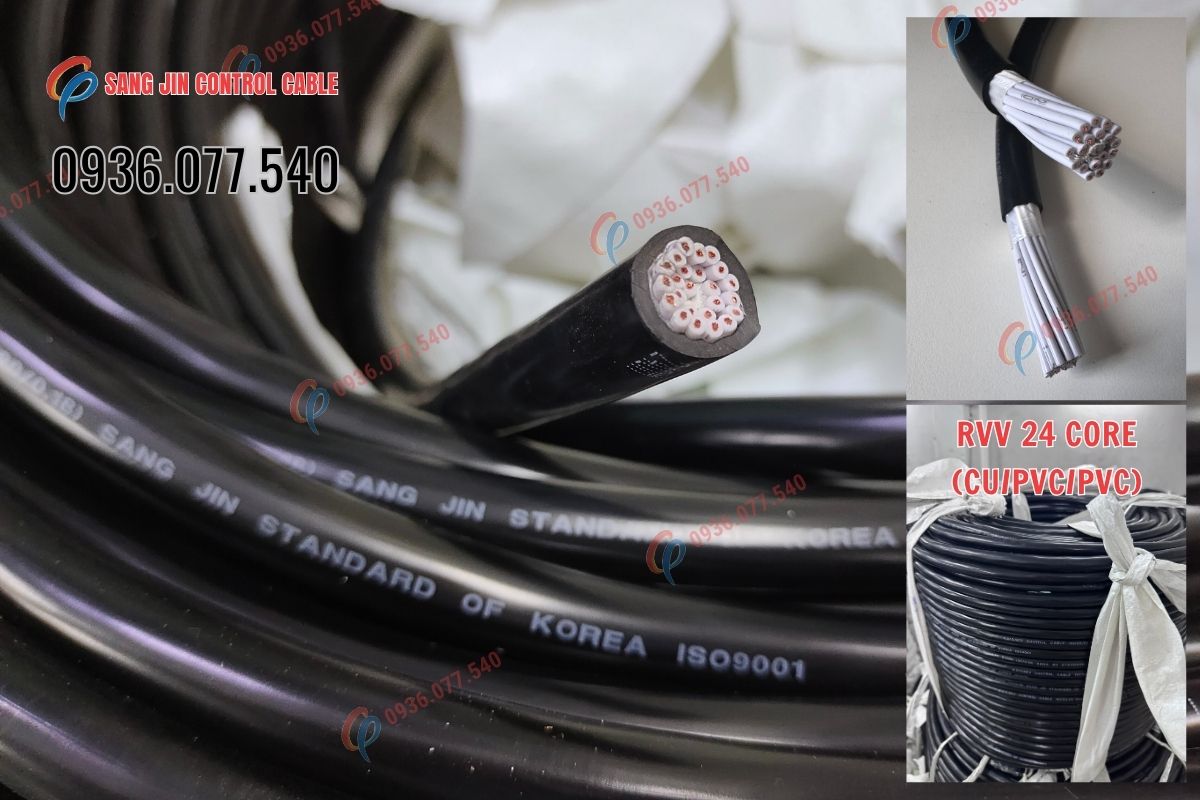 Cáp điều khiển Sangjin 24C x 0.5mm² (RVV – Không chống nhiễu)
