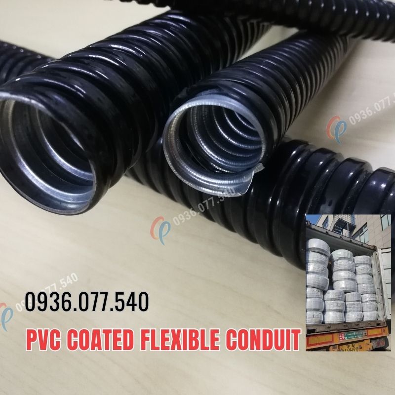 Ống ruột gà lõi thép bọc nhựa PVC phi 1-1/4″ (ID: 31mm – OD: 39mm) - PVC Coated Flexible Conduit, chống bụi, chống nước, bền chắc và linh hoạt. Kho tại HCM – Hà Nội – Đà Nẵng. Liên hệ 0936 077 540.