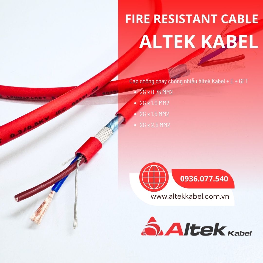CÁP CHỐNG CHÁY CHỐNG NHIỄU 2x1.5mm² – ALTEK KABEL