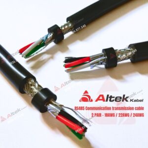 Cáp RS485 2 Pair Altek Kabel (18AWG, 22AWG, 24AWG), chống nhiễu hiệu quả với màng nhôm + lưới đồng, truyền tín hiệu ổn định cho hệ thống PLC, BMS, SCADA