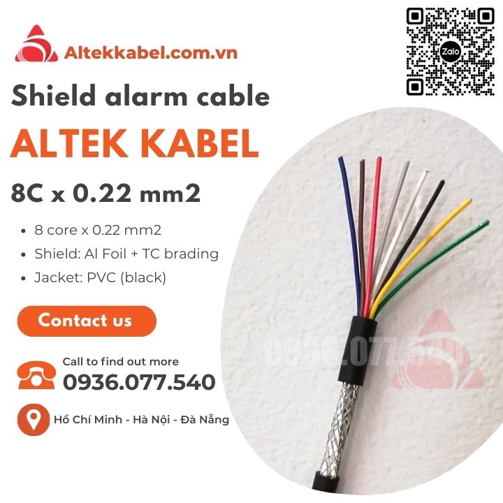 Cáp tín hiệu chống nhiễu Altek Kabel 8x0.22 mm² chính hãng